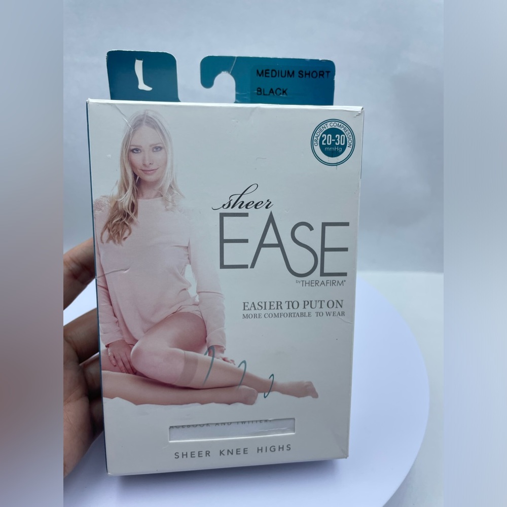 Ease By Therafirm black Calf High Compression Large Long  size M 20-30mmHg